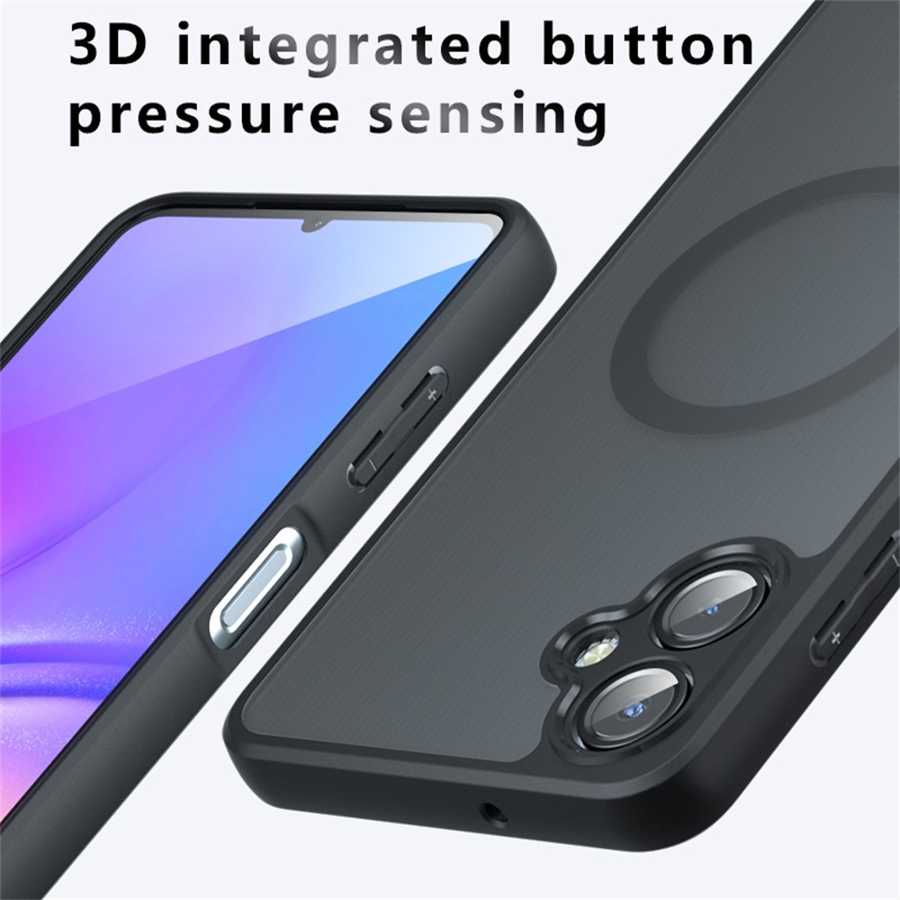 Matt zselés tok MagSafe tok a Samsung Galaxy A06 4G készülékre - fekete