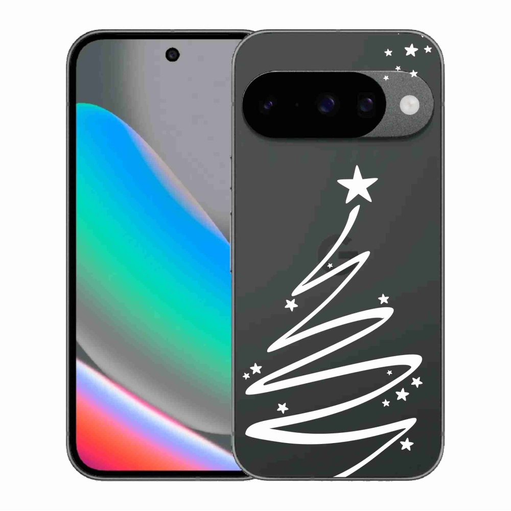 Gél borító mmCase a Google Pixel 10 számára - fehér fa átlátszó háttéren