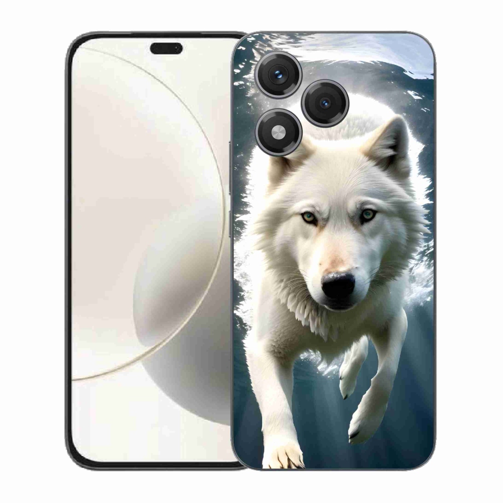 Zselés borítás mmCase a Honor 400 Lite-hoz - fehér farkas