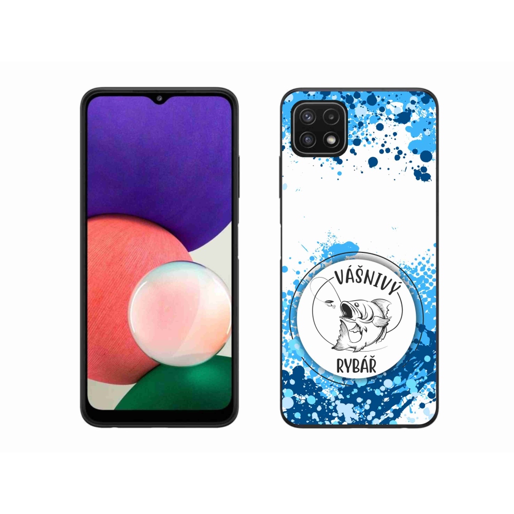 Gél borító mmCase Samsung Galaxy A22 5G - szenvedélyes halász fehér háttérrel