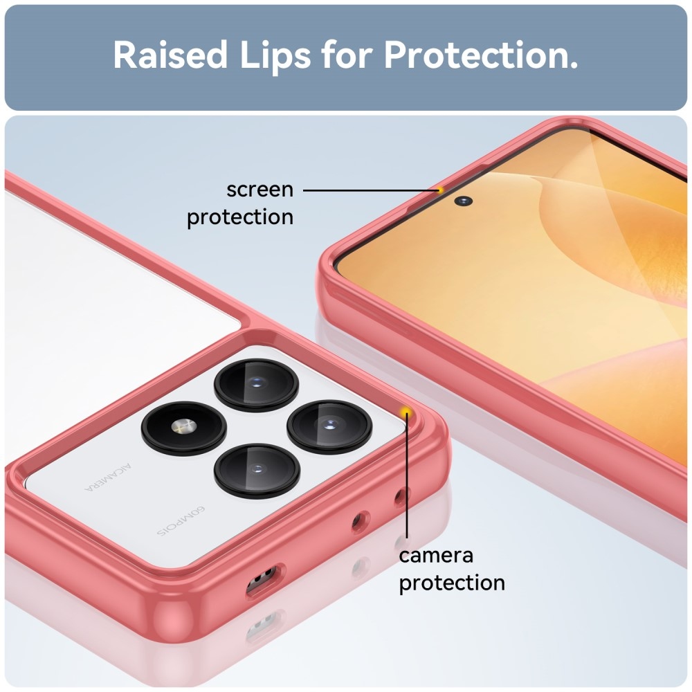 Gél tok fix hátlappal a Xiaomi Poco X6 Pro 5G készülékhez - piros