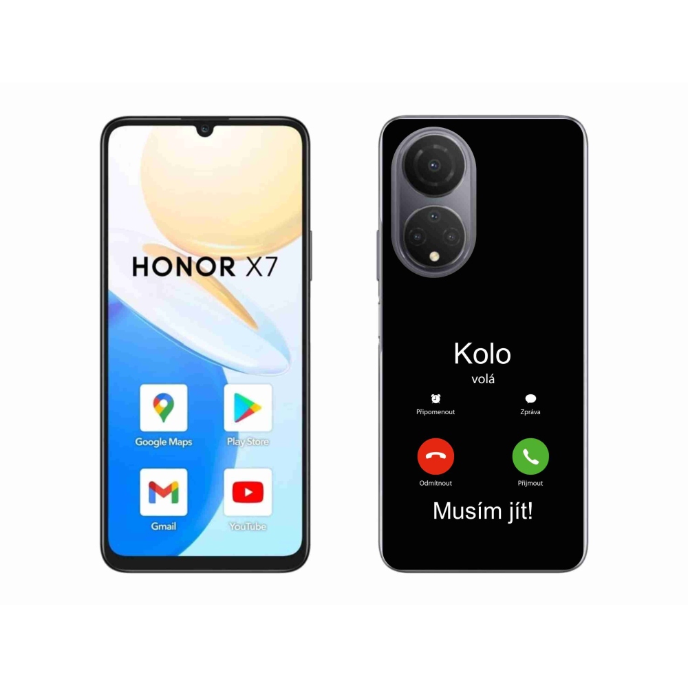 Gél borító mmCase a Honor X7-hez - kerek hívások fekete háttérrel