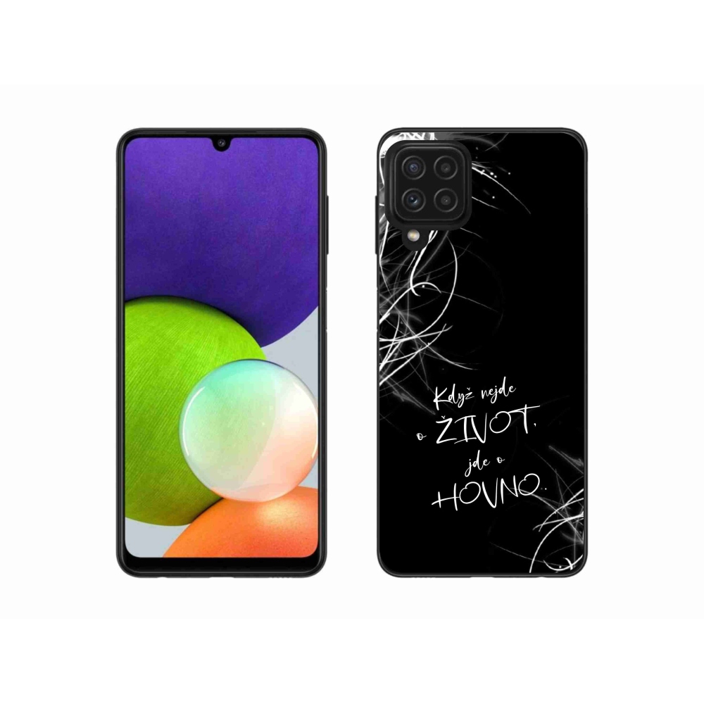Gél borító mmCase Samsung Galaxy A22 4G - vicces szöveg 16 fekete háttér