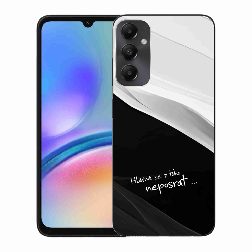 Gél borító mmCase Samsung Galaxy A05s készülékhez - vicces szöveg 13 fekete és fehér háttérrel