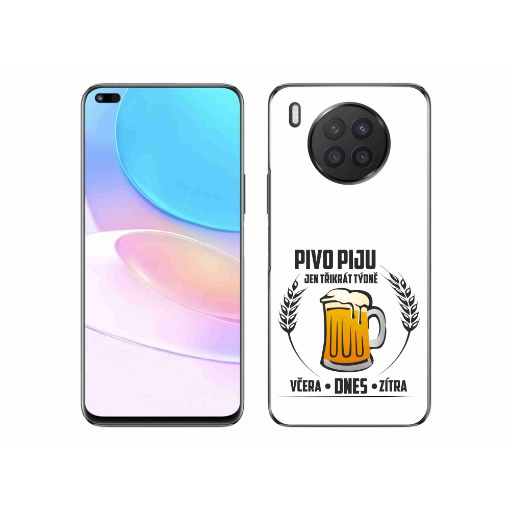 Zselés borító mmCase a Honor 50 Lite készülékhez - sör motívum fehér háttérrel