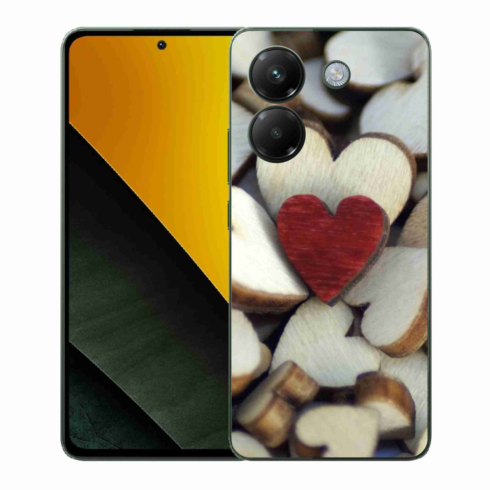 Gél borítás mmCase a Xiaomi Poco M7 Pro 5G számára - gravírozott piros szív