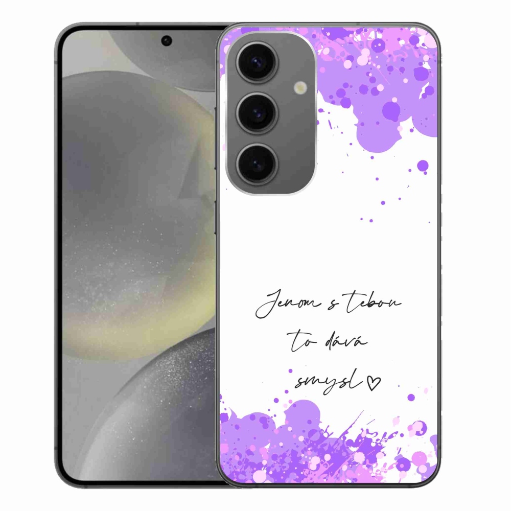 Gél borító mmCase Samsung Galaxy S24+ - szerelem szöveg fehér háttérrel