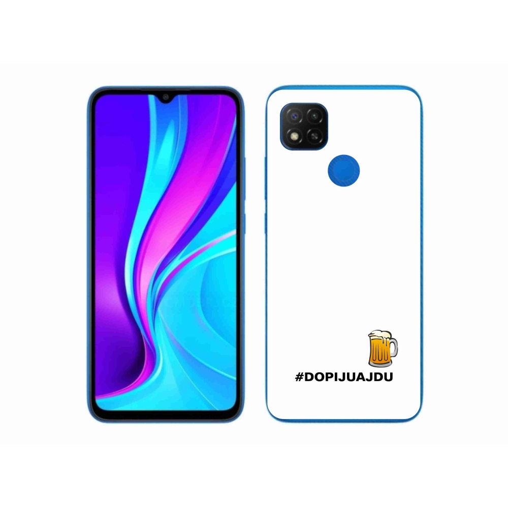 Gél borító mmCase a Xiaomi Redmi 9C - sör motívum 1 fehér háttérrel