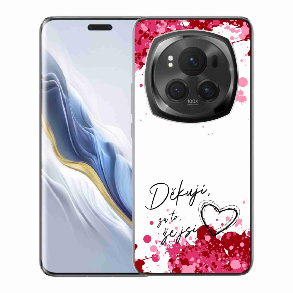 Gél borító mmCase a Honor Magic 6 Pro 5G készülékhez - szerelmes szöveg 2 fehér háttér