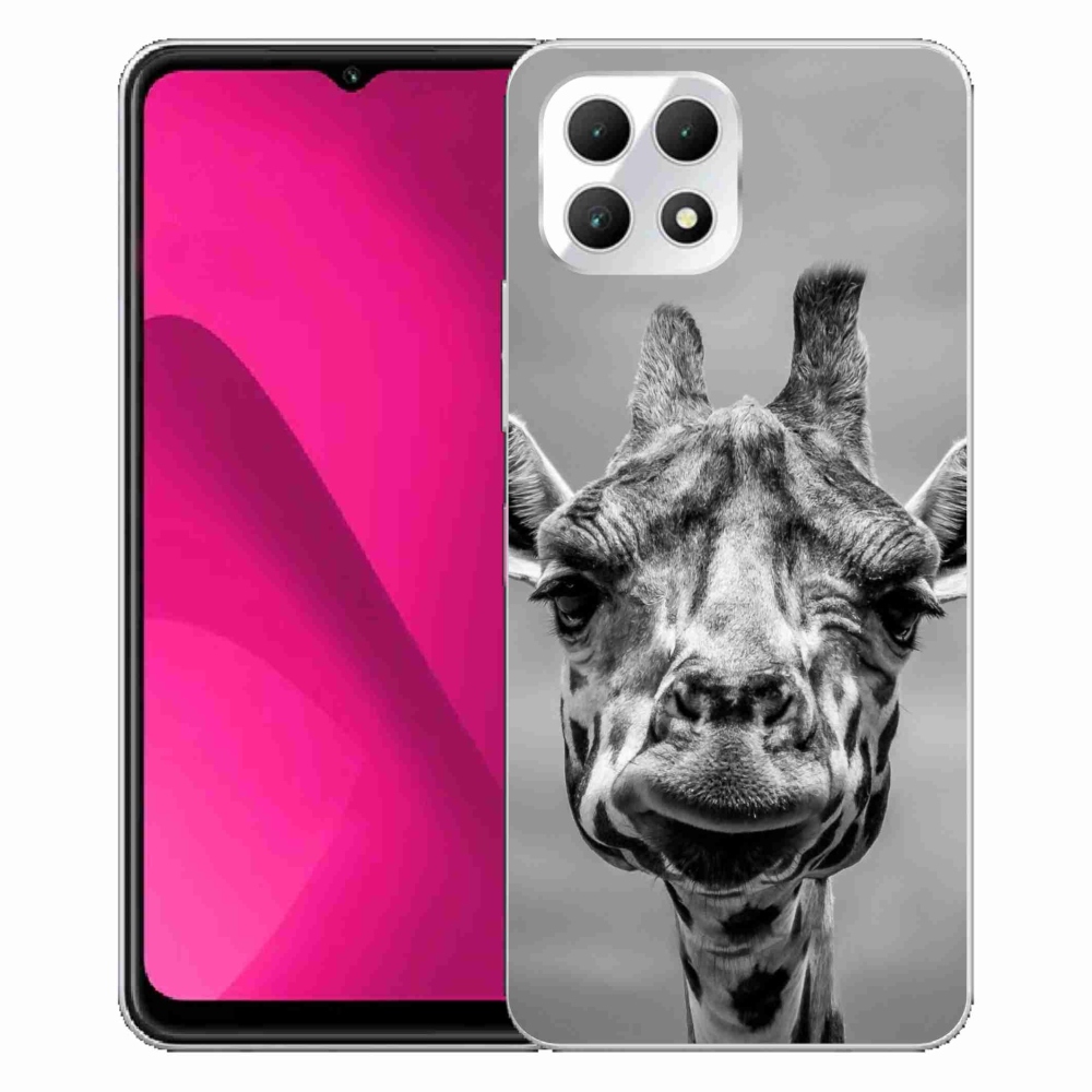 Zselés borítás mmCase a T-Mobile T Phone 2 készülékhez - fekete-fehér zsiráf