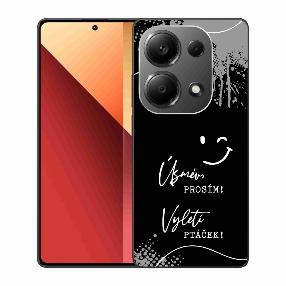 Gél borító mmCase a Xiaomi Redmi Note 13 Pro 4G/Poco M6 Pro - vicces szöveg 4 fekete háttérrel