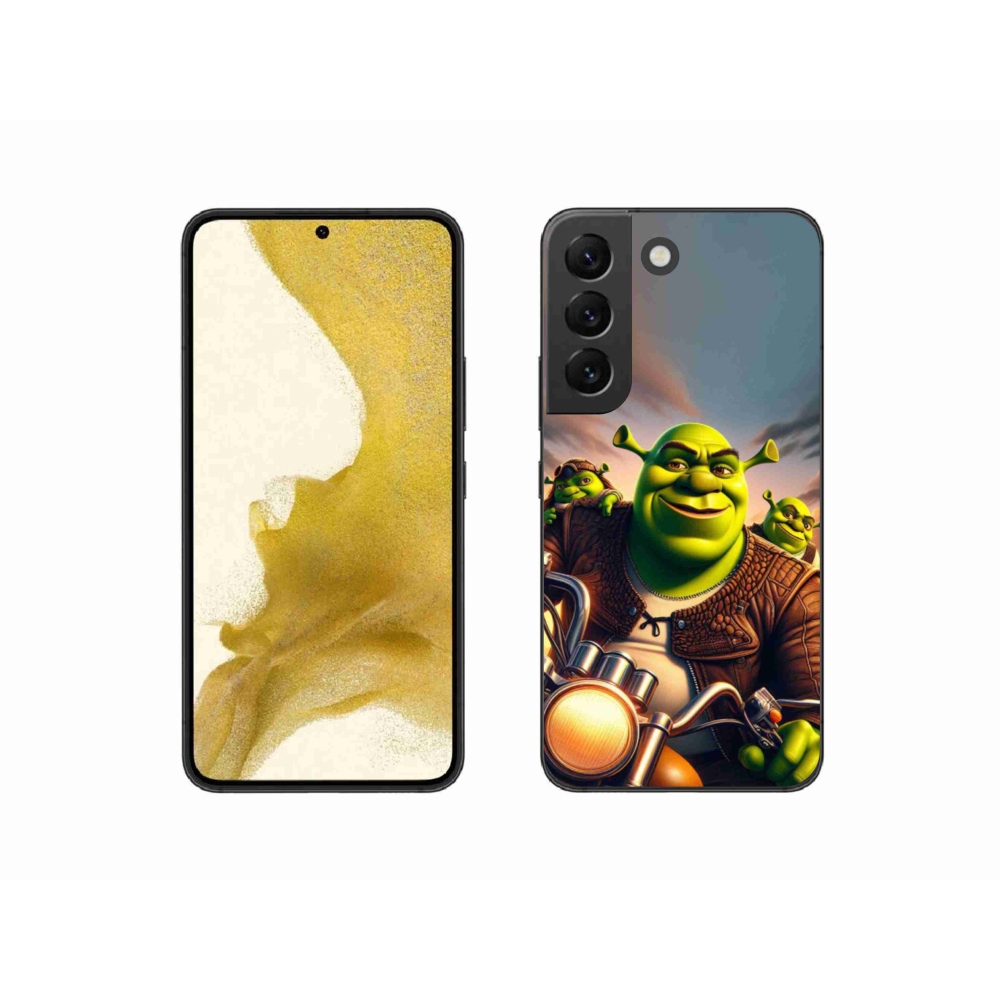 Zselés borítás mmCase Samsung Galaxy S22 5G - shrek egy motorkerékpárral
