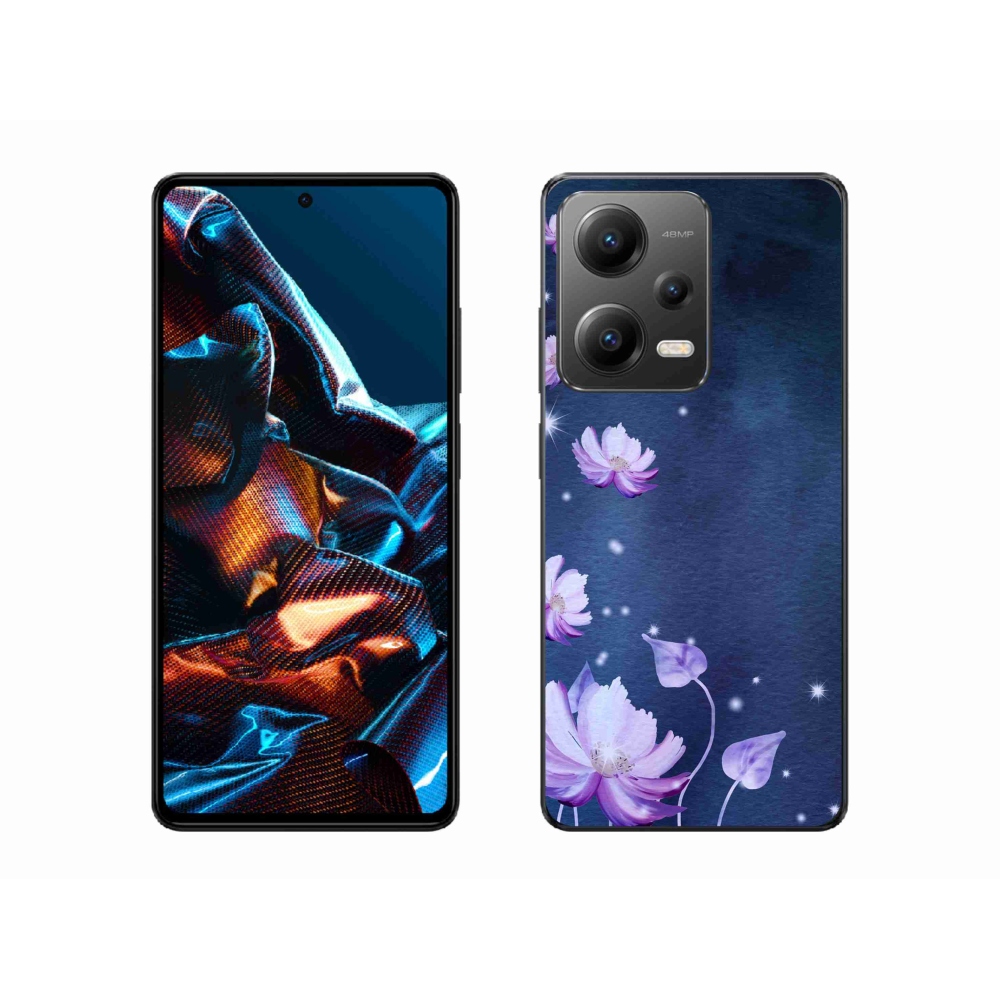 Gél tok mmCase a Xiaomi Redmi Note 12 Pro 5G számára - hulló virágok