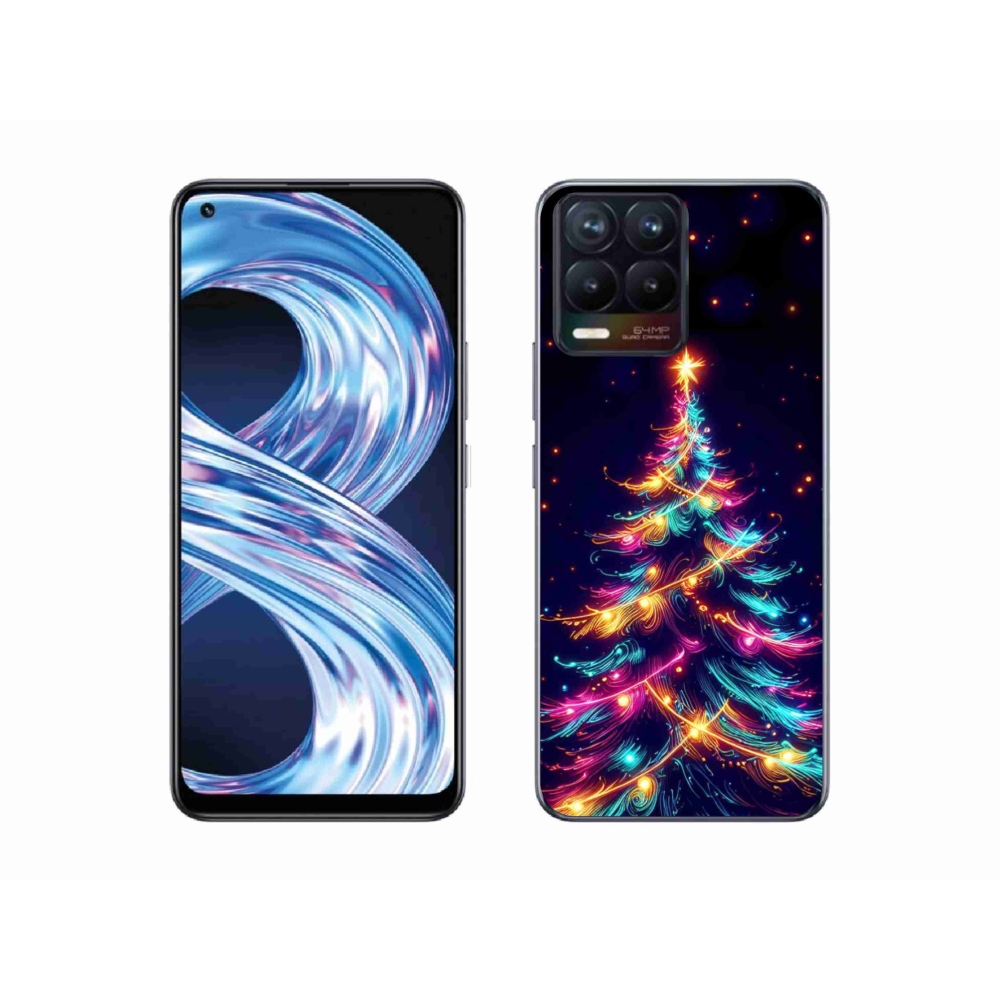Gél borítás mmCase a Realme 8 4G-n - neon karácsonyfa