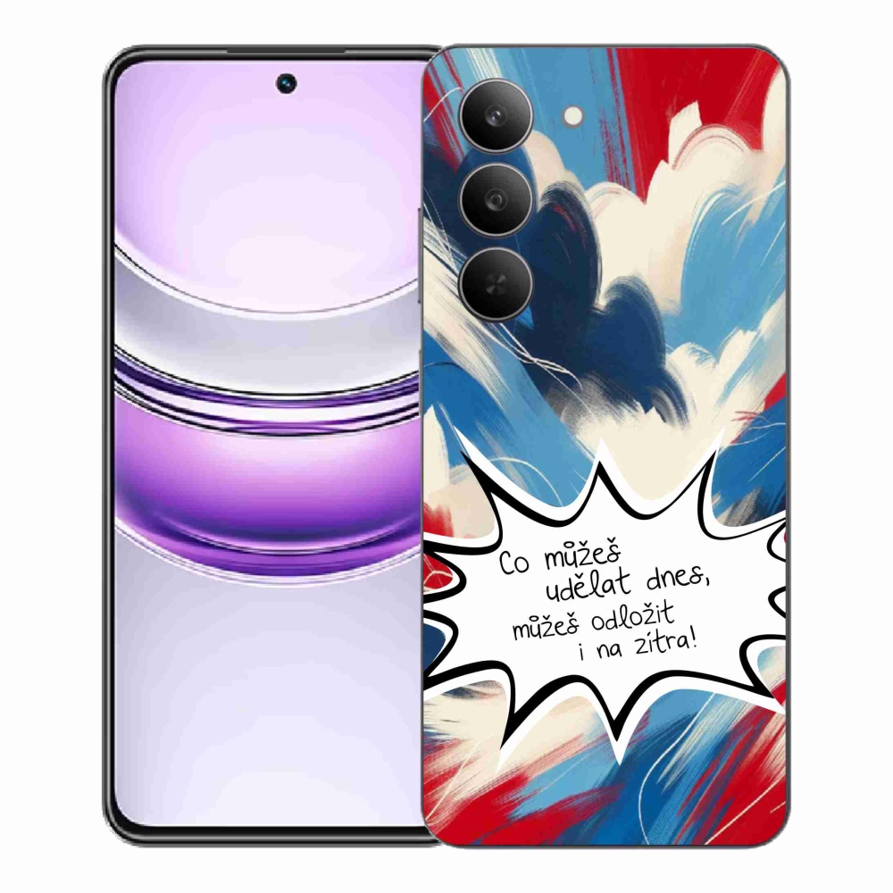 Gél borító mmCase a Realme 14x 5G készülékhez - vicces szöveg 9 fehér háttér