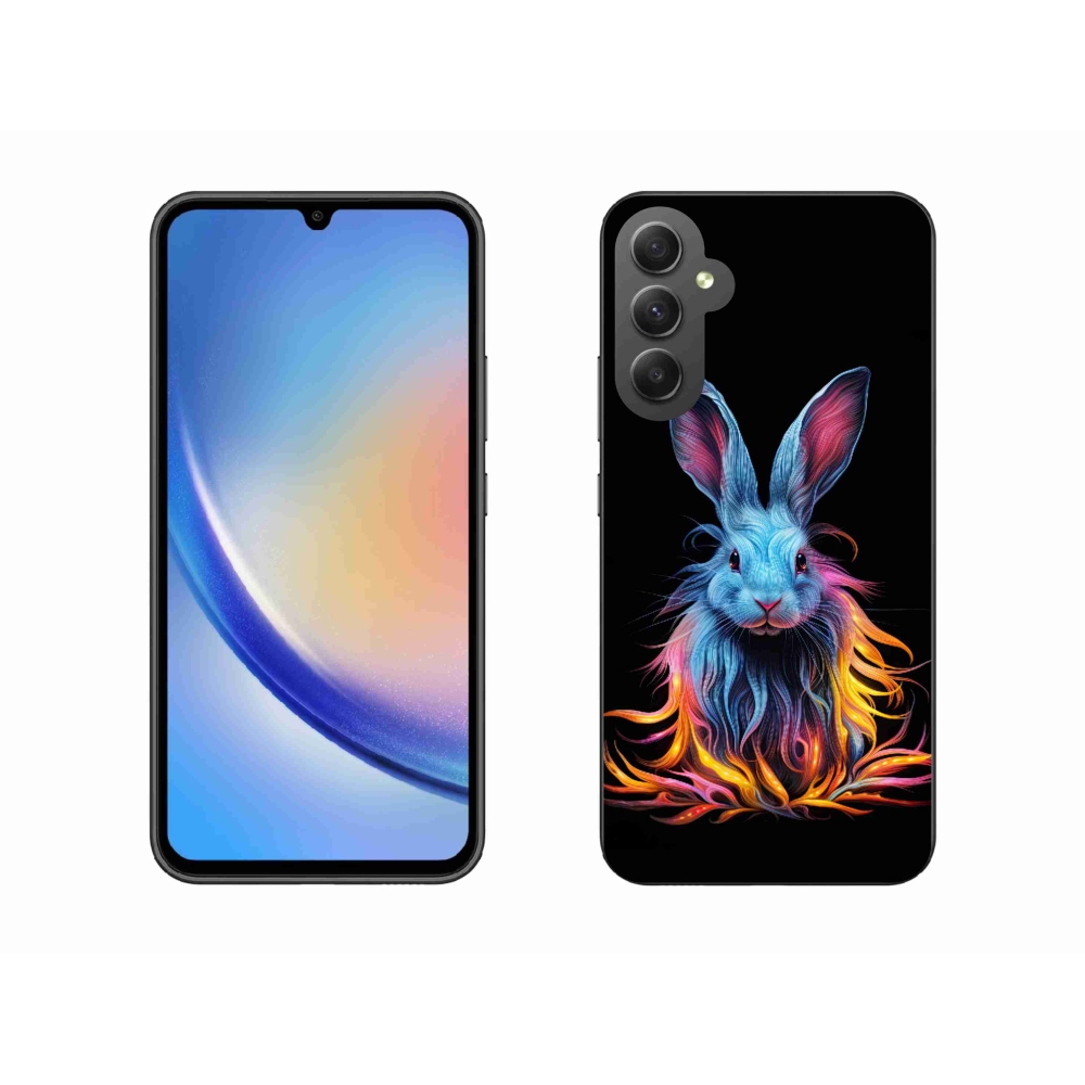 Gél borítás mmCase Samsung Galaxy A34 5G - absztrakt nyúl - Samsung Galaxy A34 5G - absztrakt nyúl