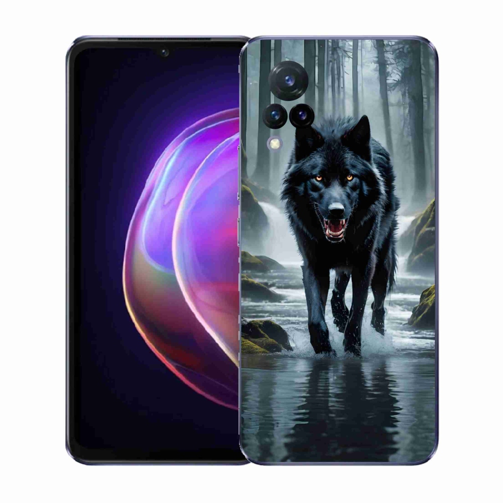 Gél borítás mmCase a Vivo V21 4G/5G készülékhez - fekete farkas