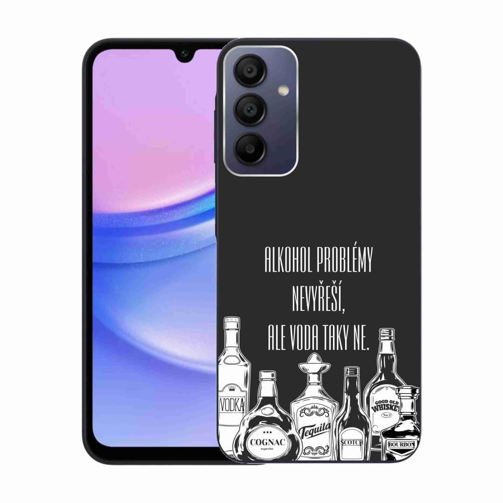 Gél borító mmCase Samsung Galaxy A15 4G/5G - vicces szöveg fekete háttérrel