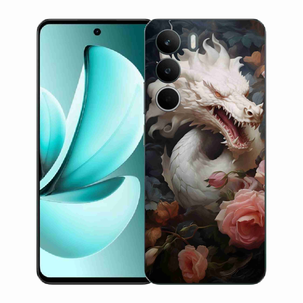 Zselés borítás mmCase a Realme C71 készülékhez - fehér sárkány