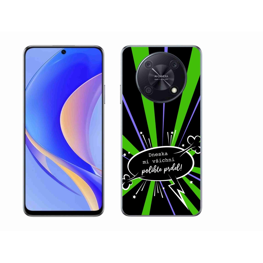 Gél borító mmCase a Huawei Nova Y90 készülékhez - vicces szöveg 15 fekete háttér