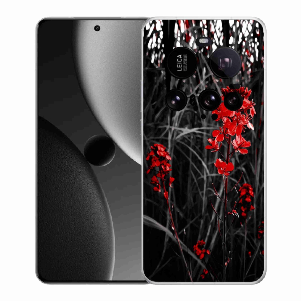 Gél borítás mmCase a Xiaomi 15 Ultra - piros növényhez