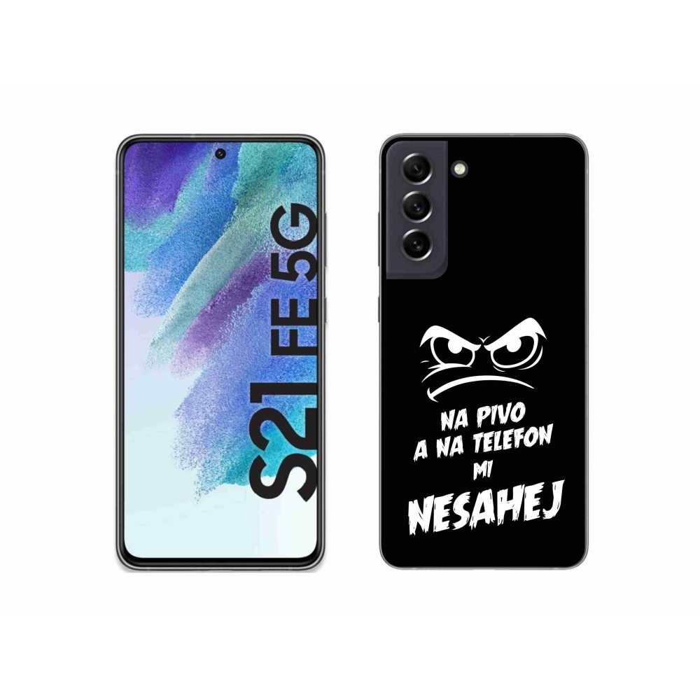 Gél borítás mmCase Samsung Galaxy S21 FE 5G - sör motívum 2 fekete háttér