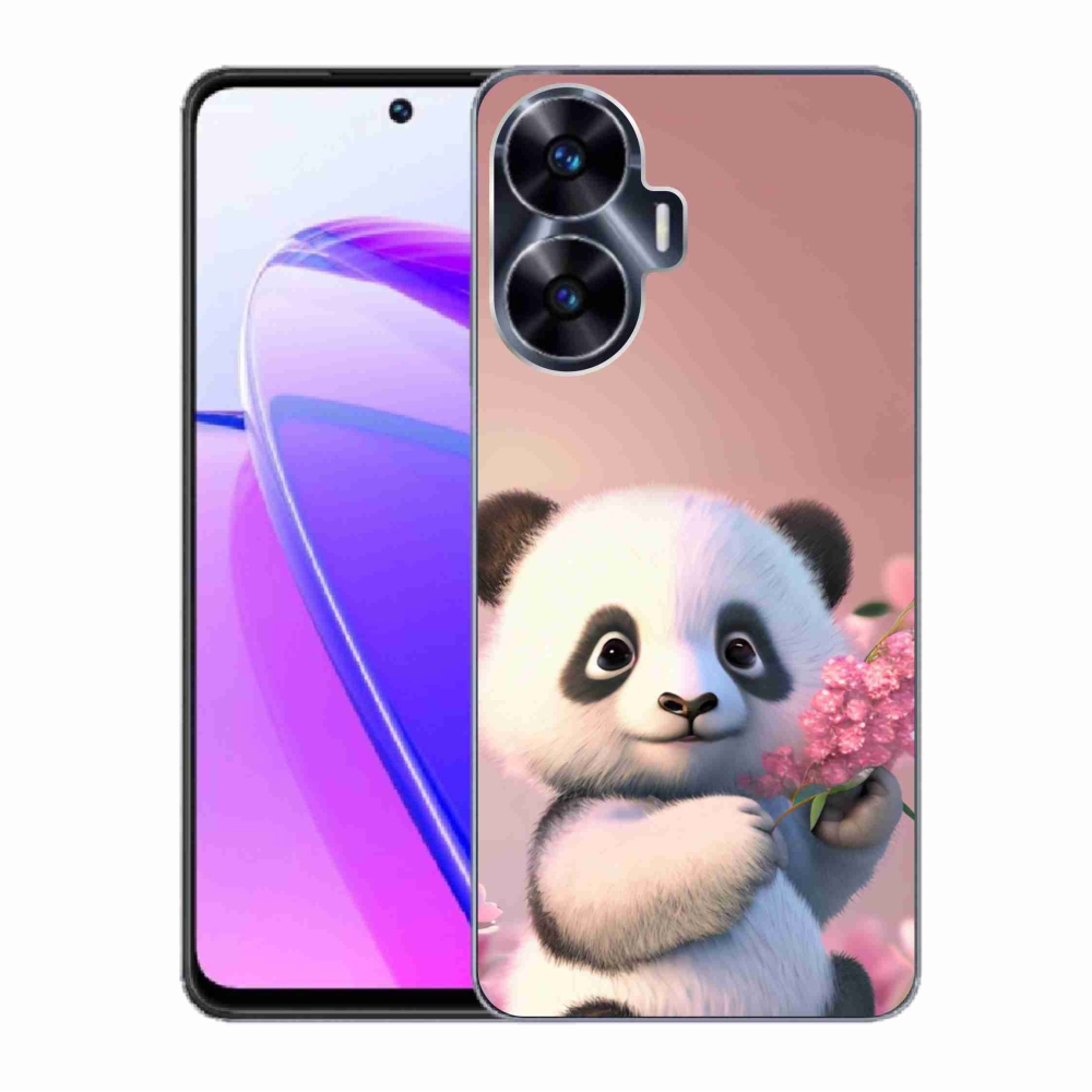 Gél borító mmCase a Realme C55 készülékhez - aranyos panda