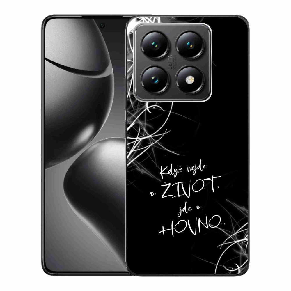 Gél borító mmCase a Xiaomi 14T-hez - vicces szöveg 16 fekete háttérrel