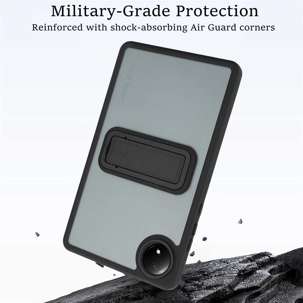 Skiny zselés tok fix hátlappal és flip állvánnyal Xiaomi Redmi Pad SE 8.7-hez - fekete