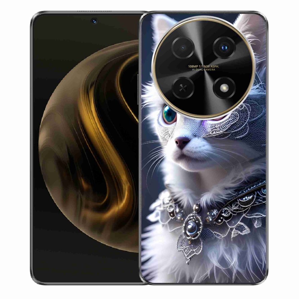 Zselés borítás mmCase a Huawei Nova 12i készülékhez - fehér macska