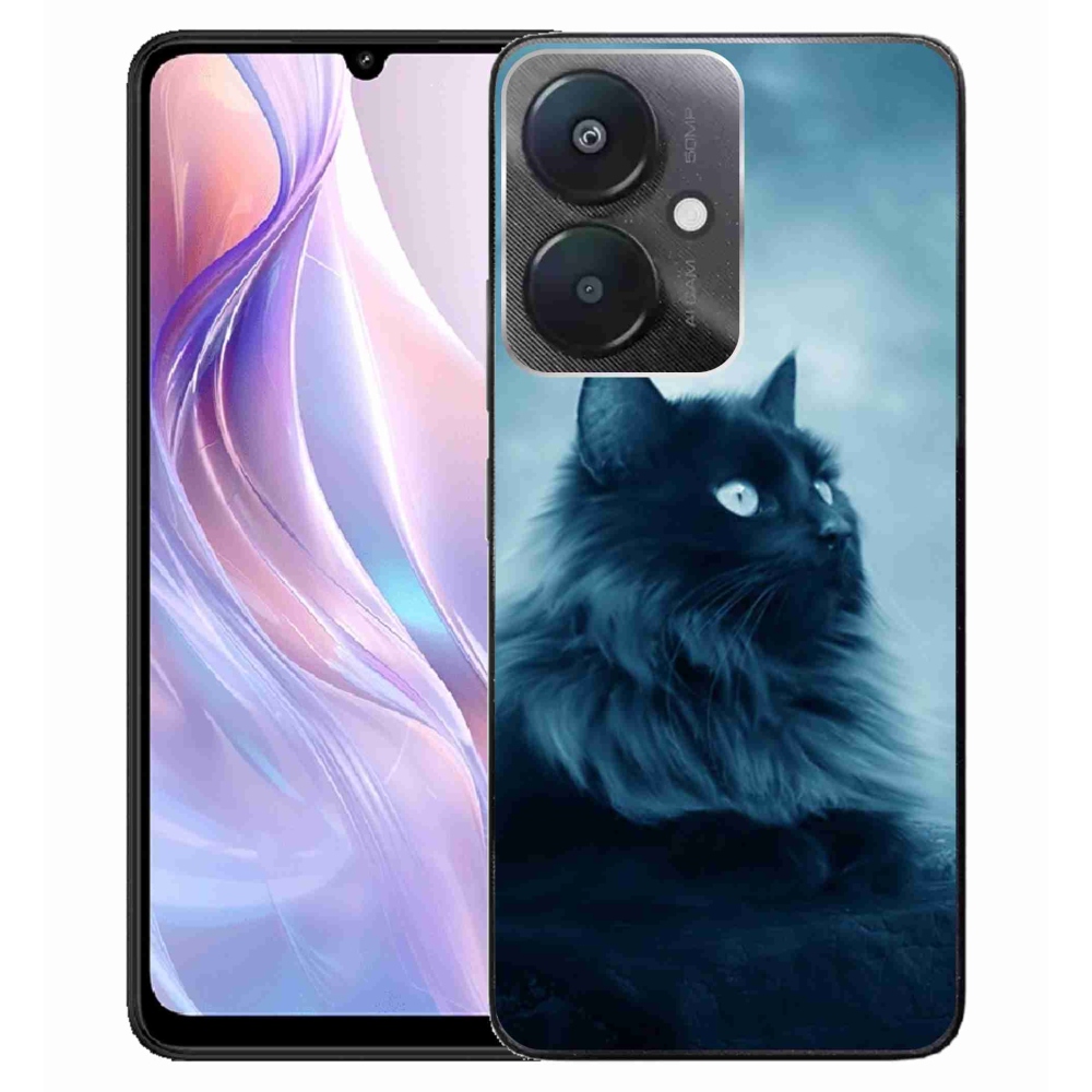 Gél tok mmCase a Xiaomi Redmi 13C 5G-hez - fekete cat 1