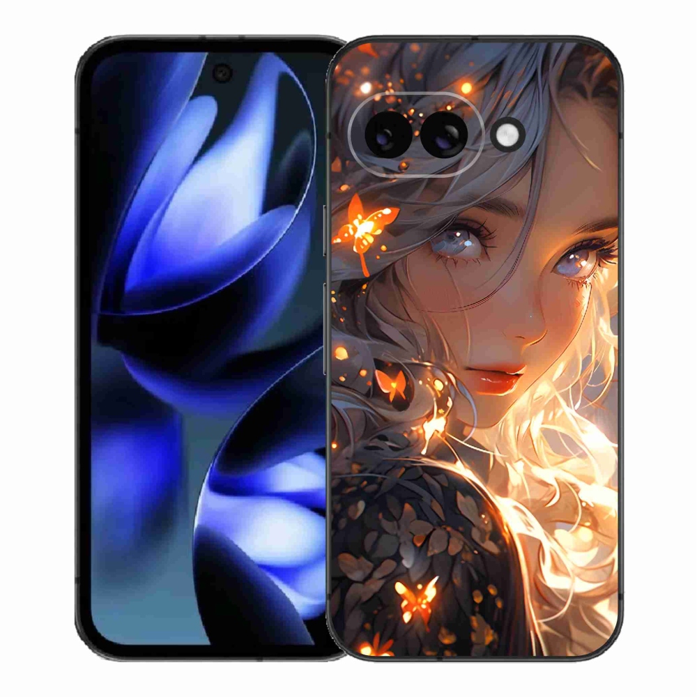 Gél borítás mmCase a Google Pixel 9a számára - lány és pillangók