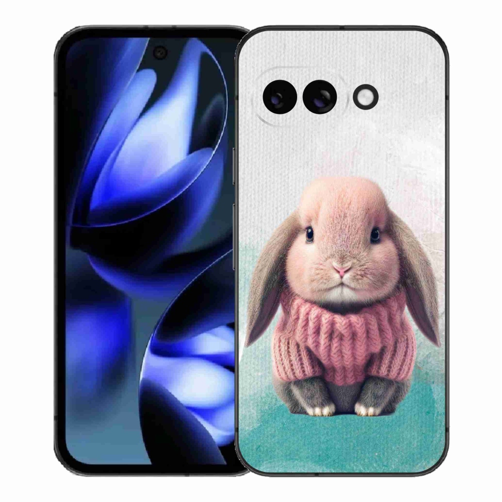 Gél borítás mmCase a Google Pixel 9a számára - nyuszi pulóverben