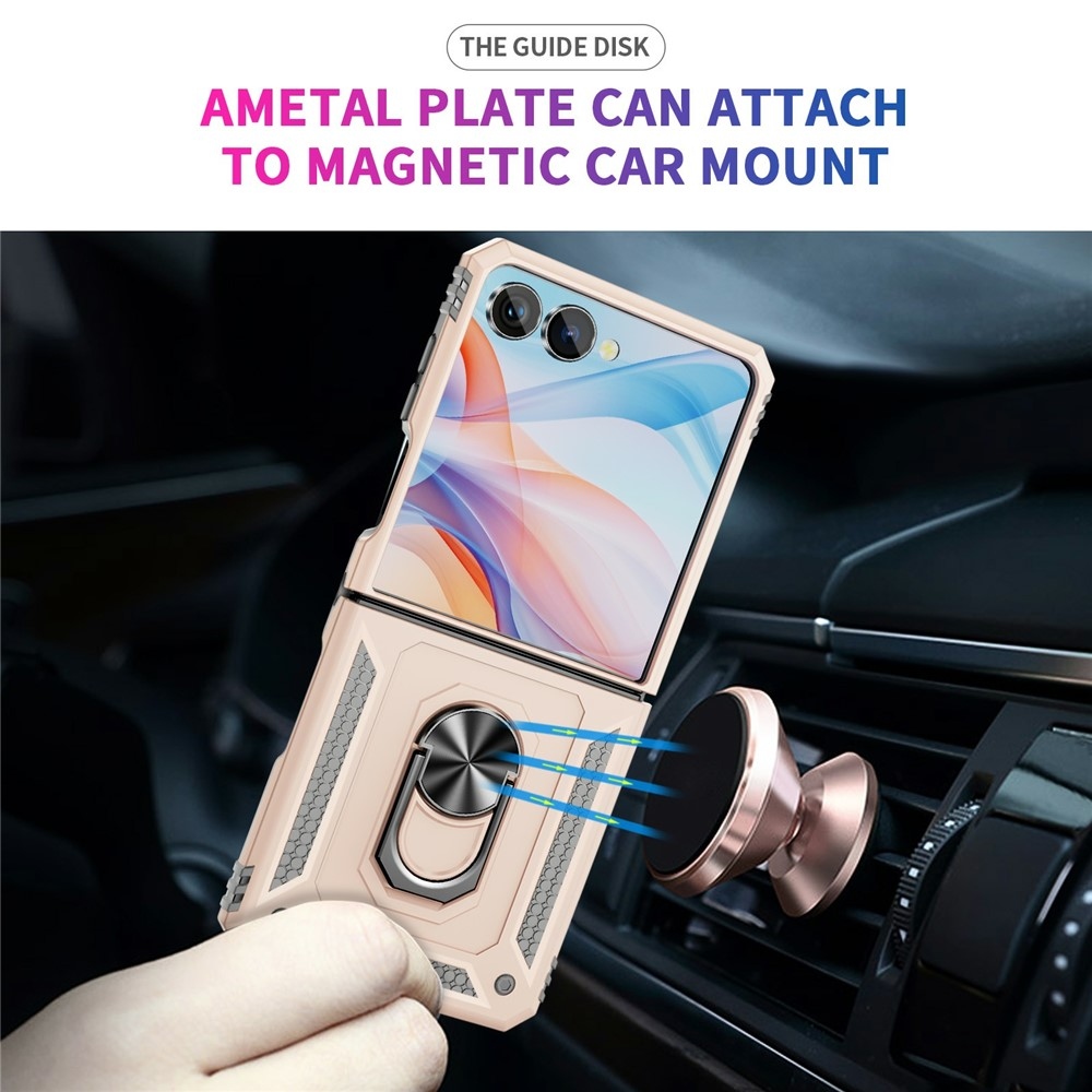 Gyűrűálló borítás Samsung Galaxy Z Flip7 5G készülékhez - bézs színű