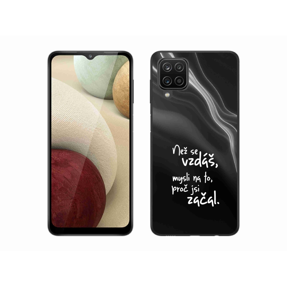 Gél borítás mmCase Samsung Galaxy A12 - idézet 2 fekete háttér