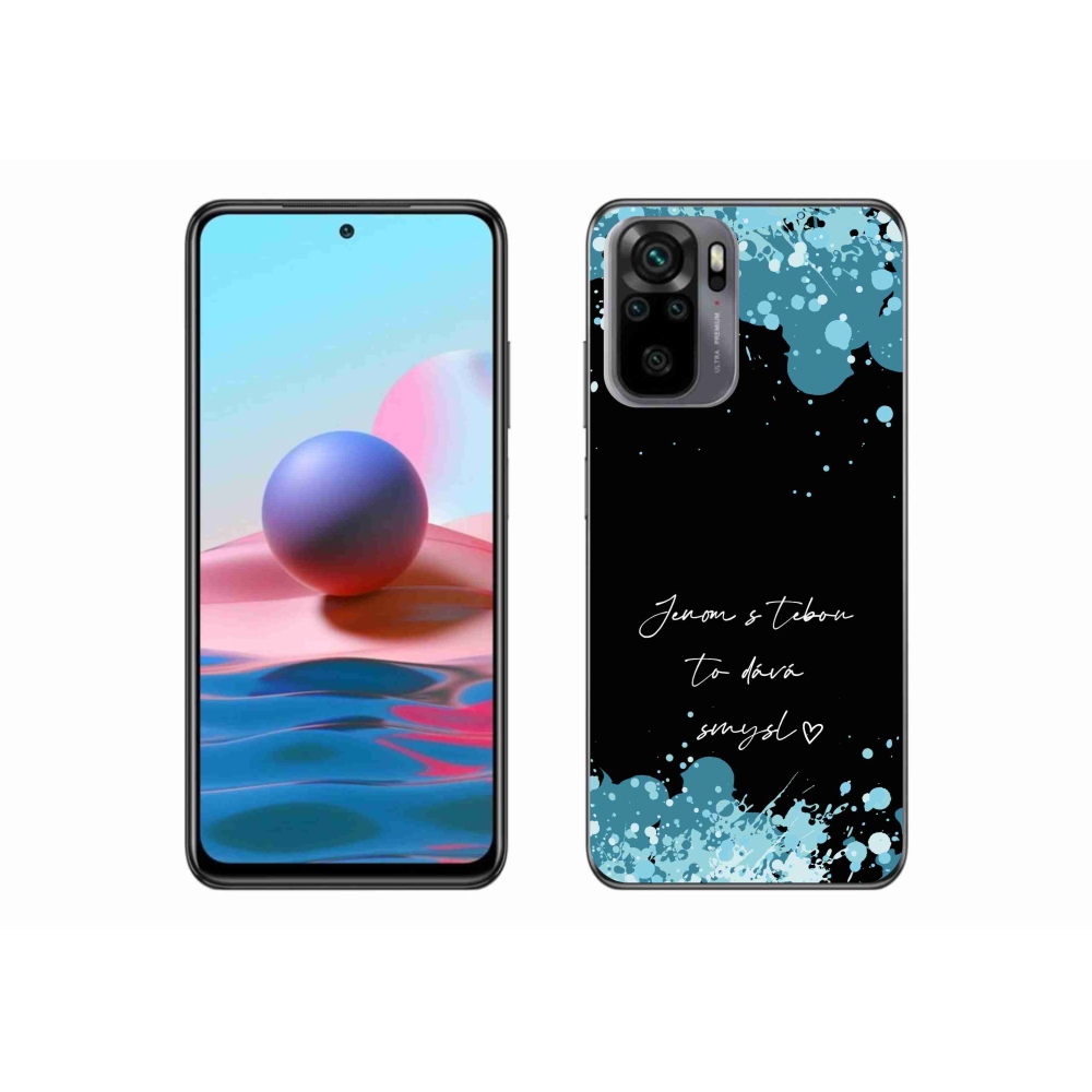 Gél borító mmCase a Xiaomi Redmi Note 10 4G-hez - szerelmes szöveg fekete háttérrel
