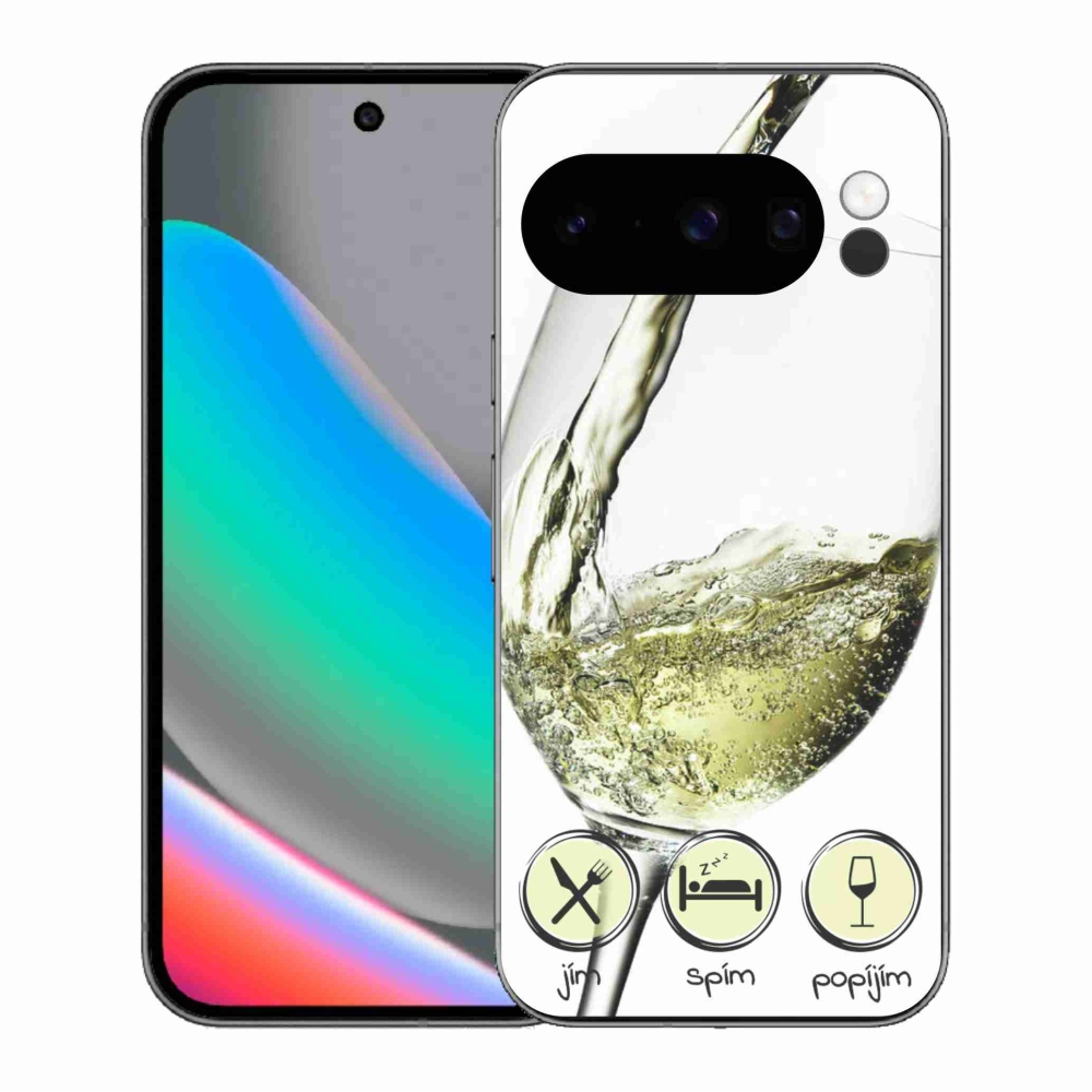 Zselés borítás mmCase a Google Pixel 10 Pro számára - borospohár fehér