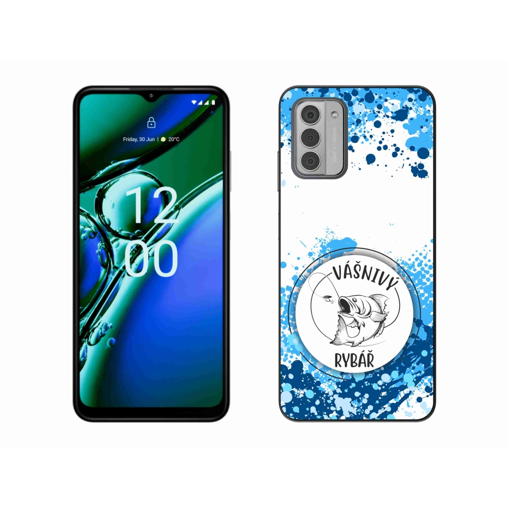 Zselés borító mmCase a Nokia G42 készülékhez - szenvedélyes halász fehér háttérrel