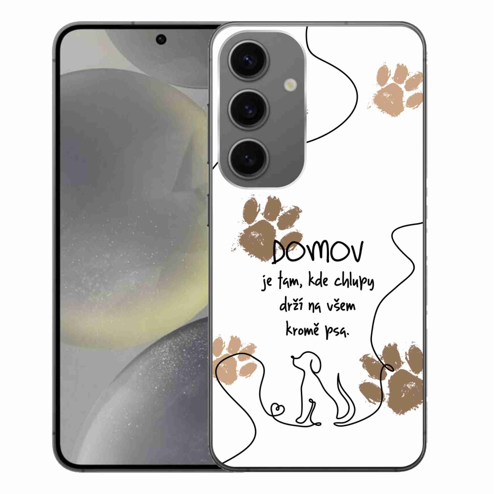 Gél borítás mmCase Samsung Galaxy S24+ készülékhez - kutyás motívum fehér háttérrel