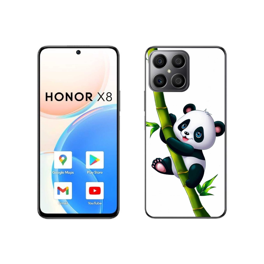 Gél borítás mmCase a Honor X8 4G-hez - panda a bambuszon