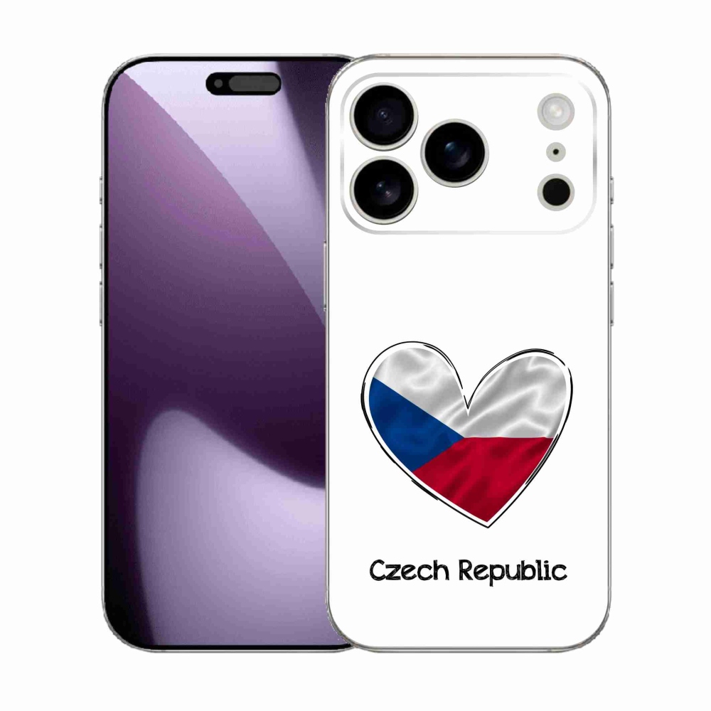 Gél borítás mmCase iPhone 17 Pro készülékhez - zászló szív fehér háttérrel