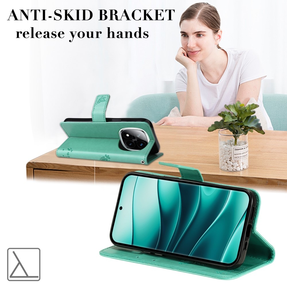 Fák könyve tok Xiaomi Redmi Note 14 Pro 5G/Poco X7 5G/Note 14 Pro+ 5G - teal színben