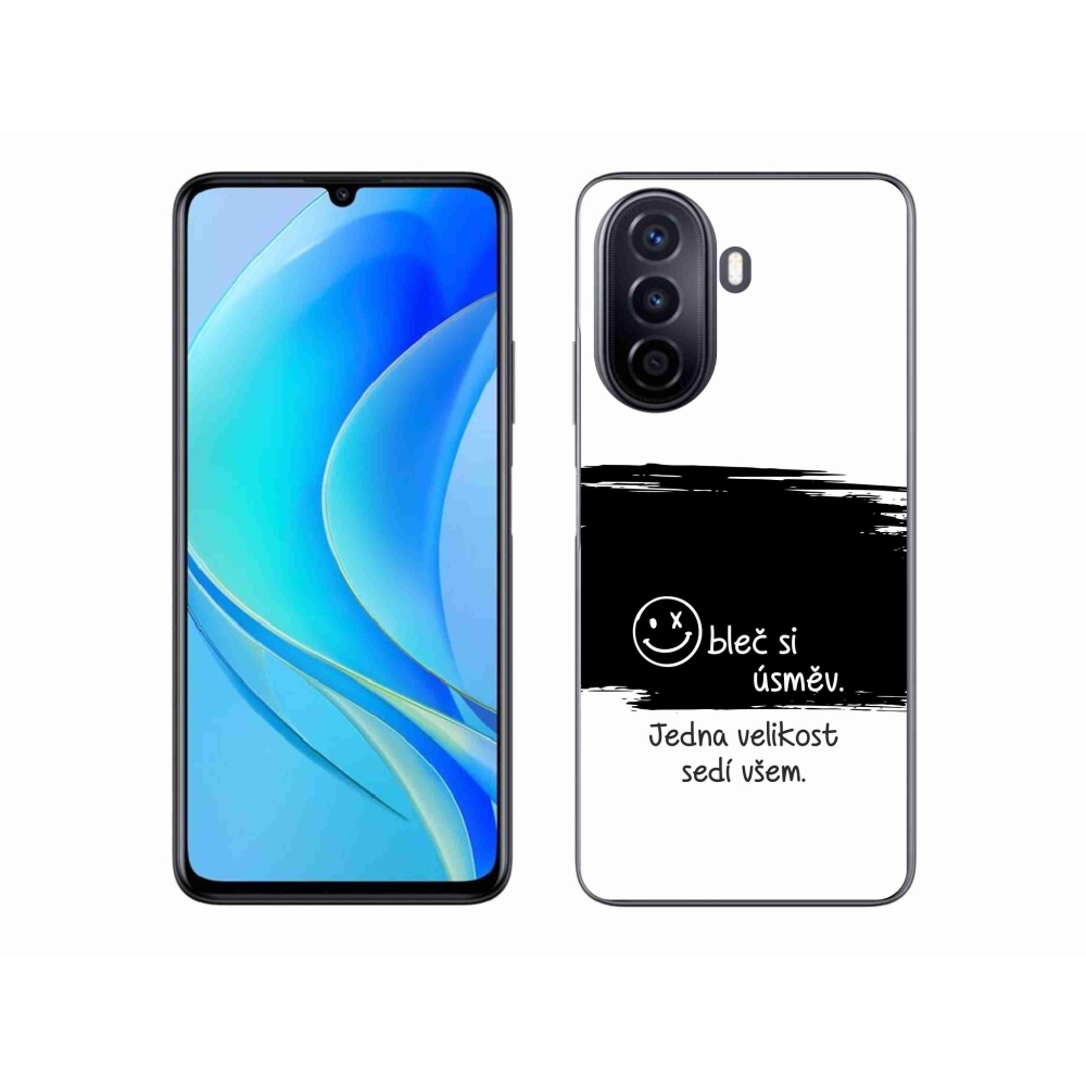 Gél borító mmCase a Huawei Nova Y70-hez - vicces szöveg 8 fekete és fehér háttérrel