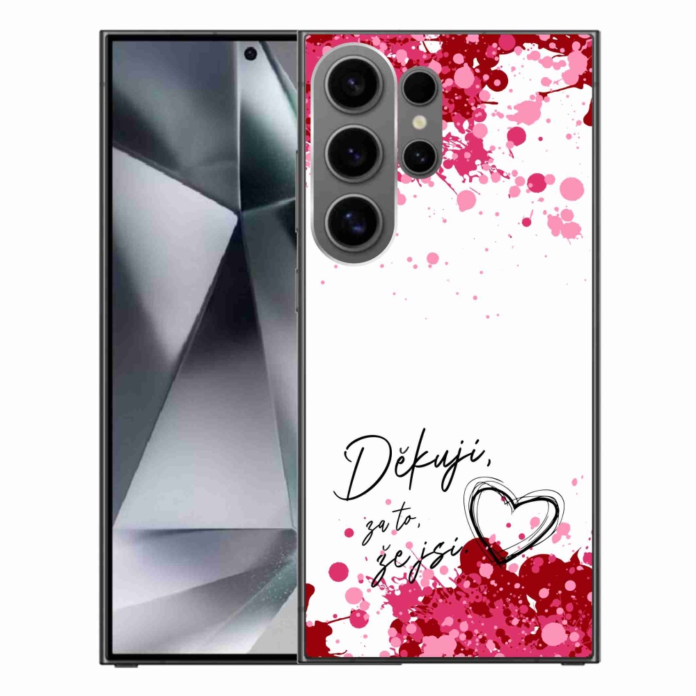 Gél borító mmCase Samsung Galaxy S24 Ultra készülékhez - text in love 2 fehér háttér