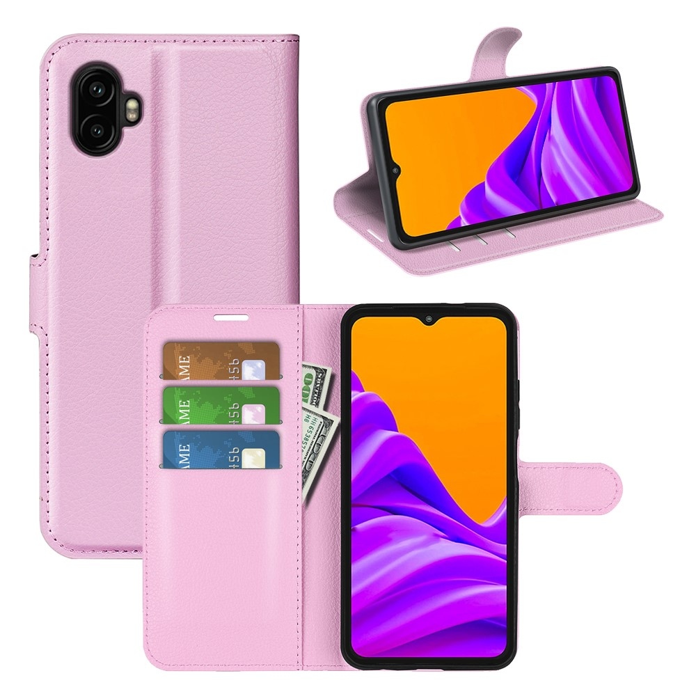 Litchi könyv tok Samsung Galaxy Xcover 7 Pro készülékhez - rózsaszín
