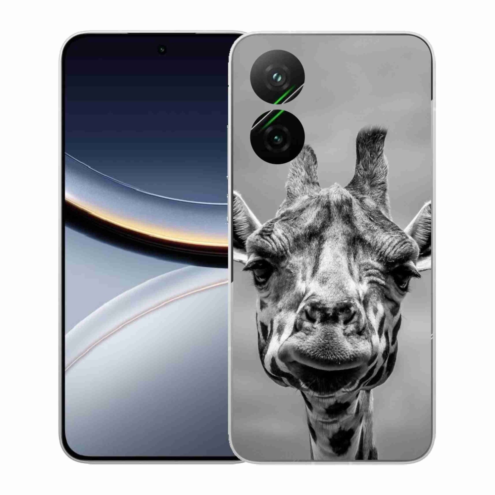Gél borítás mmCase a Xiaomi Poco F7 5G-hez - fekete-fehér zsiráf