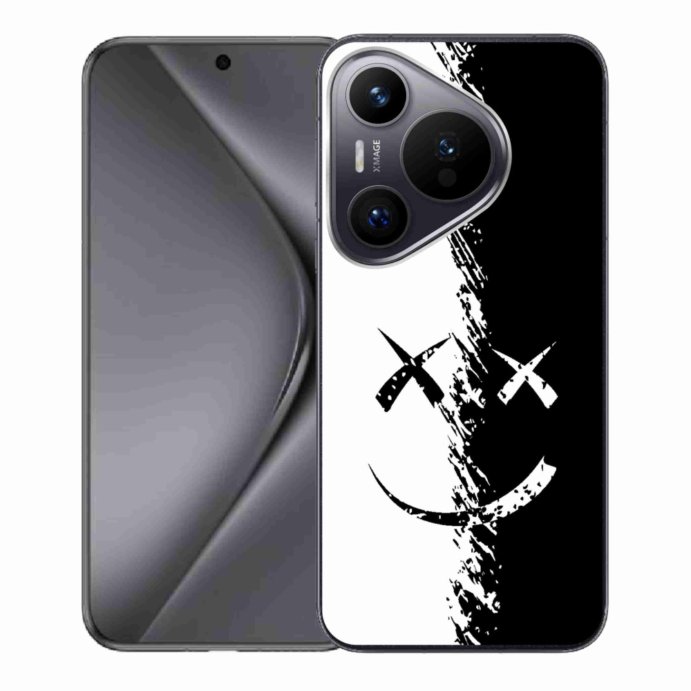 Zselés borító mmCase a Huawei Pura 70 készülékhez - fekete-fehér mosolygó