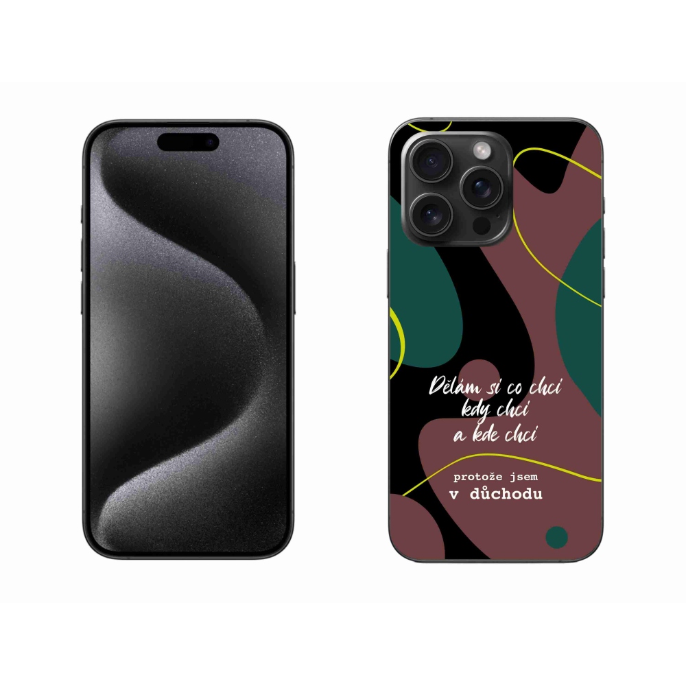 Gél borítás mmCase iPhone 15 Pro Max készülékhez - vicces szöveg 10 fekete háttér