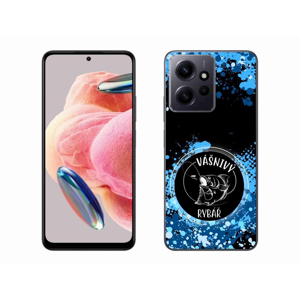 Gél borító mmCase a Xiaomi Redmi Note 12 4G-hez - szenvedélyes halász fekete háttérrel