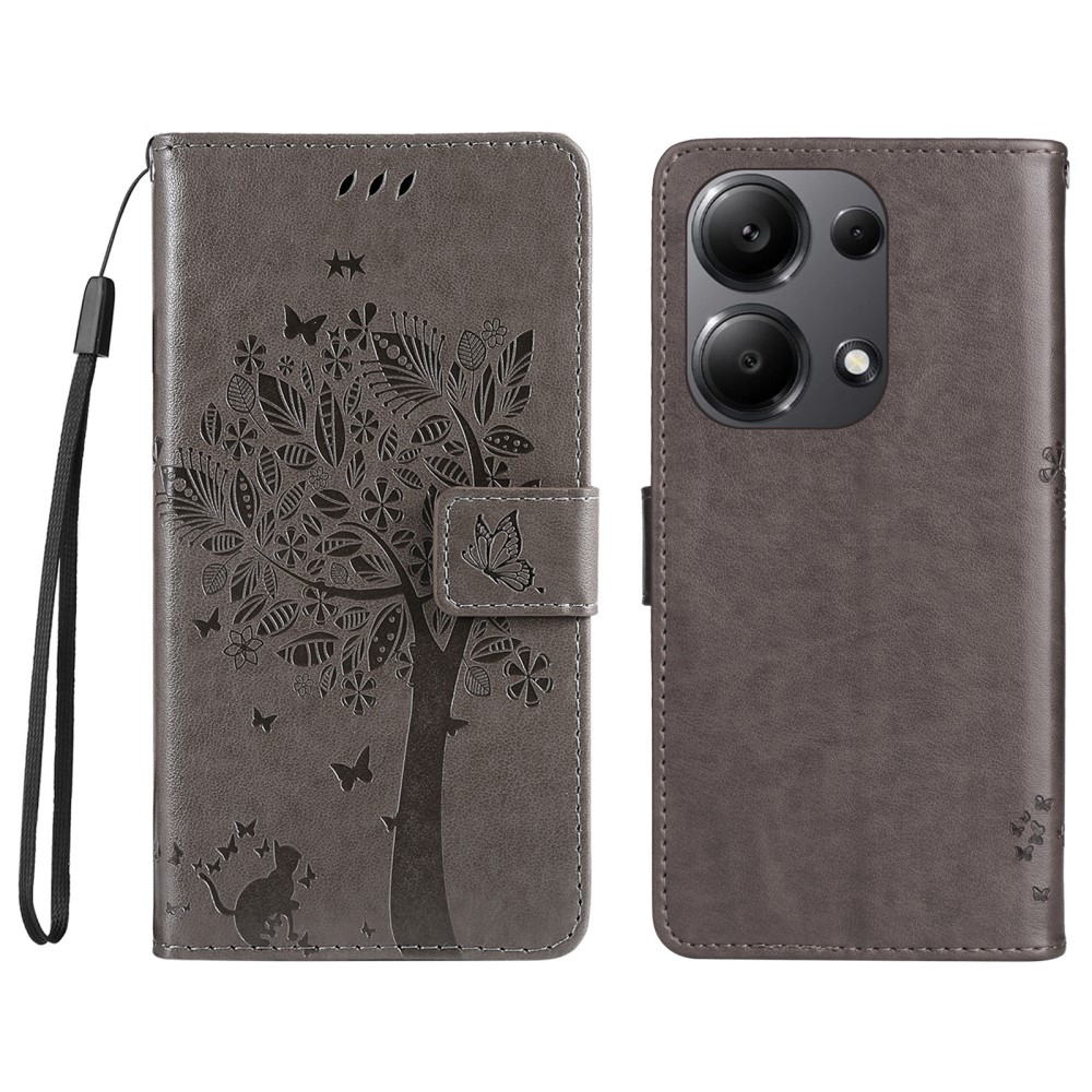 Fák könyv tokja Xiaomi Redmi Note 13 Pro 4G/Poco M6 Pro - szürke